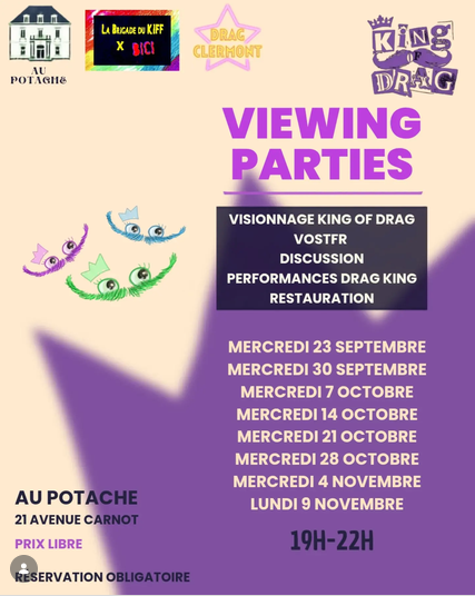 Viewing parties de King of Drag au Potache